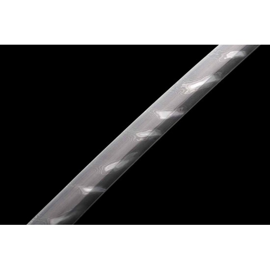 Samurai Sword with Twisted Damascus Pattern 