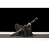 260813-1 Damascus pattern small black ball short sword