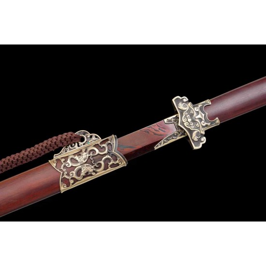 Copper-fitted Twisted-grain Tang Sword 