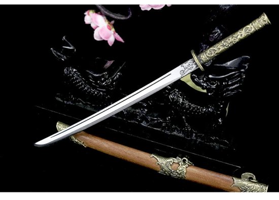 Tea knife Classical bronze embroidered spring knife all -all manganese steel tea set accessories