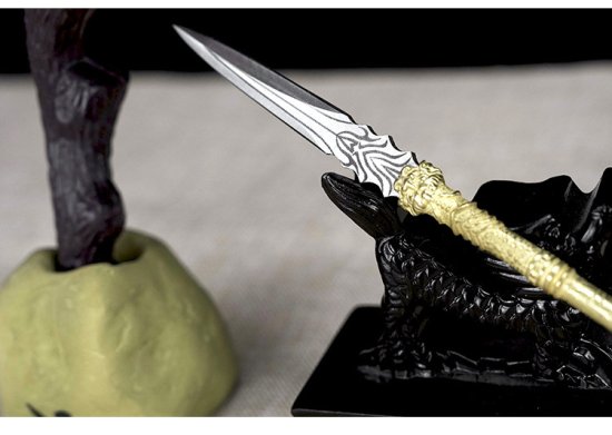 Classic golden handle small blade tea knife handmade integration manganese steel mini blade handle