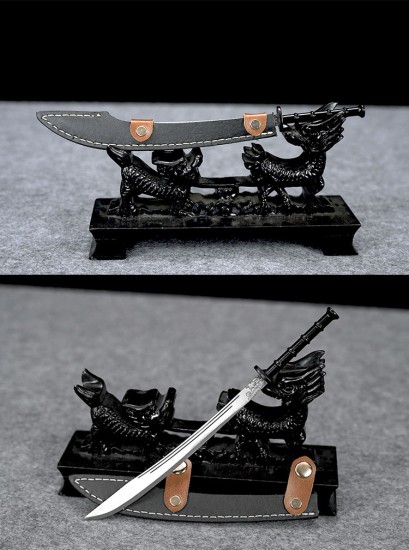 Tea knife mini -golden back big knife eighteen blade to play decorative sword