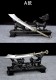 Golden Back Big Kids Tea Knife Handmade Stainless Steel Tea Needle Mini Eighteen Weapons Playing and Decoration