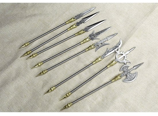 Tea knife Changjin Dragon Series Micro Soldiers Ancient Eighteen Weapon Model Tea Ceremony Tea Steel Subtraction Accessories