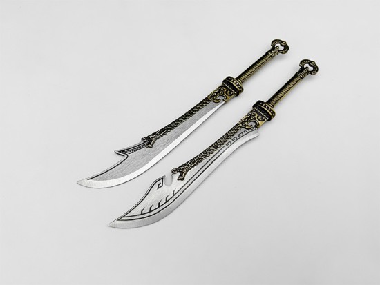Golden Back Big Kids Tea Knife Handmade Stainless Steel Tea Needle Mini Eighteen Weapons Playing and Decoration