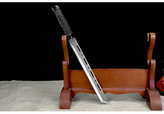 Sword wave pattern ink knife stainless steel integrated short knife anti -body collection decoration