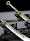 Golden Back Big Kids Tea Knife Handmade Stainless Steel Tea Needle Mini Eighteen Weapons Playing and Decoration