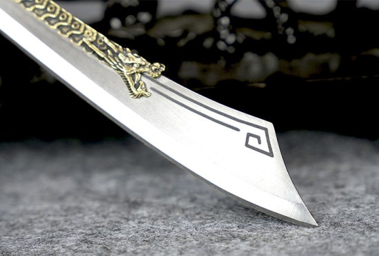 Golden Back Big Kids Tea Knife Handmade Stainless Steel Tea Needle Mini Eighteen Weapons Playing and Decoration