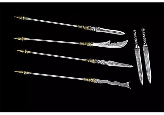 Mother -in -law Double Sword III Elementary School Series Tea Sword Sword Sword Mini Eighteen Weapon Playing Playing