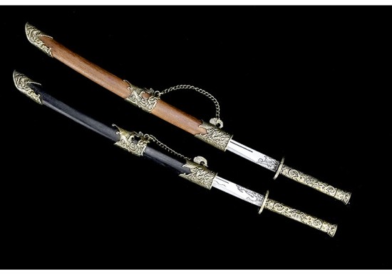 Tea knife Classical bronze embroidered spring knife all -all manganese steel tea set accessories