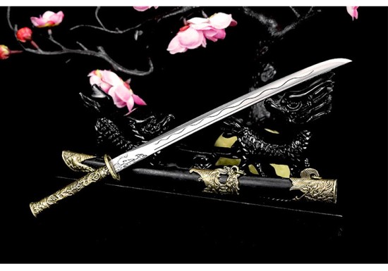 Tea knife Classical bronze embroidered spring knife all -all manganese steel tea set accessories