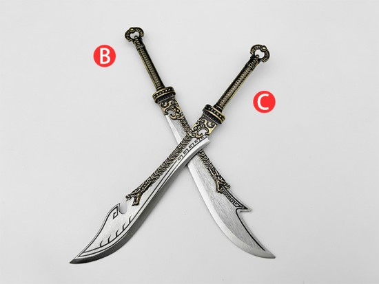 Golden Back Big Kids Tea Knife Handmade Stainless Steel Tea Needle Mini Eighteen Weapons Playing and Decoration