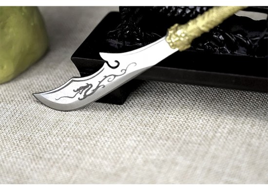 Classic golden handle small blade tea knife handmade integration manganese steel mini blade handle
