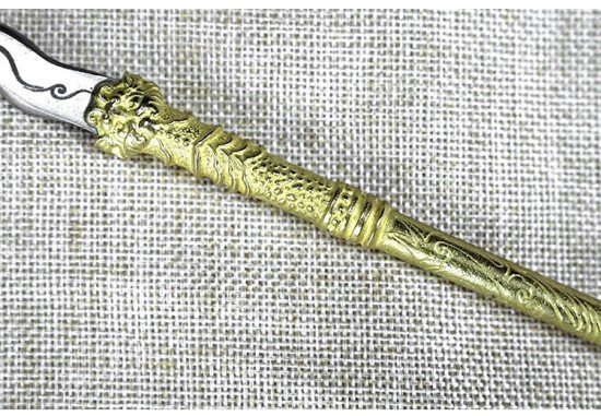 Classic golden handle small blade tea knife handmade integration manganese steel mini blade handle