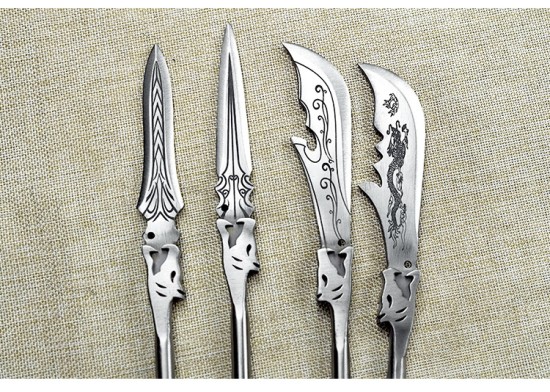 Longquan tea knife stainless steel integrated small blade tea set mini blade to play decorative ornaments