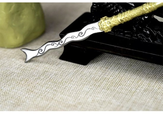 Classic golden handle small blade tea knife handmade integration manganese steel mini blade handle