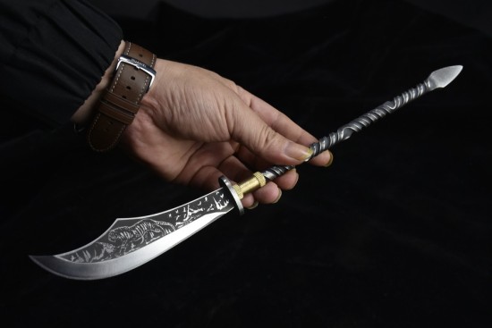 Mini Cold Weapon Integrated Tea Knife Handmade Stainless Steel Pu'er Tea Knife Black Tea Ceremony Accessories Guma Tea Knife Wholesale