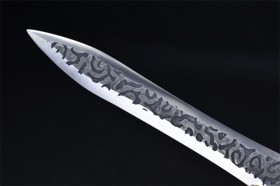 Longquan City Sword Handmade Forging Together Short Sword Film Television Han Sword Defense Cold Weapon Sword Craft