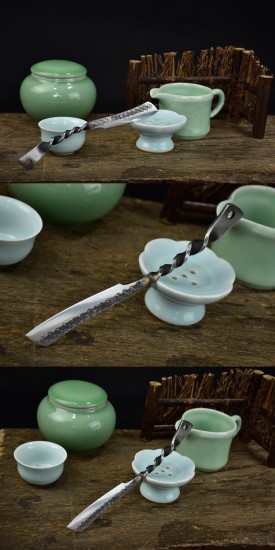 One -in -one Longquan Tea Knife Handmade Tea Knife Stainless Steel Pu'er Tea Knife Black Tea Knife Accessories Guma Tea Kung Fu Tea Steel