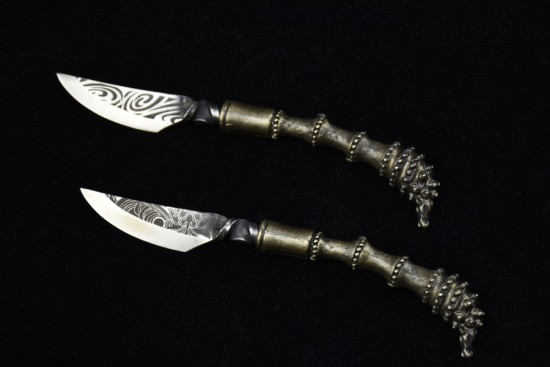 Longquan Pu'er Tea Knife Handmade Copper Black Tea Knife Stainless Steel Tea Kida Tea Cape Cape Cerebage Inherited Traditional Collection