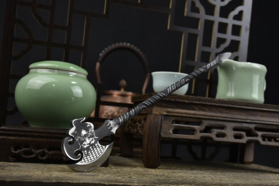 Longquan forging tea knife pure handmade tea needle ax steel Pu'er tea sword accessories accessories black tea collection
