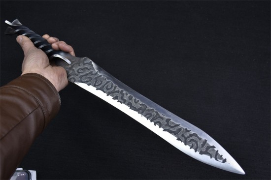 Longquan City Sword Handmade Forging Together Short Sword Film Television Han Sword Defense Cold Weapon Sword Craft
