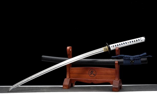 Longquan City Sword Manganese Steel forging Pushing Pushing Bai Double Line long Japanese-style imitation knife command knife 376-432