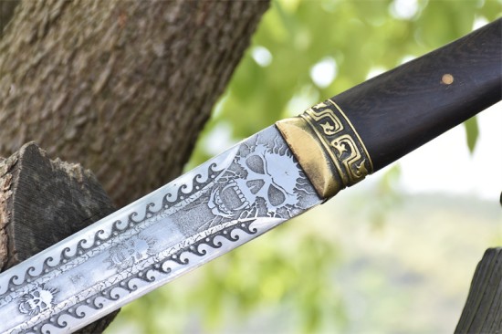 Longquan Han Sword - High Manganese Steel Display