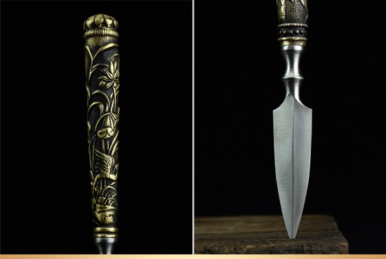 Longquan tea knife handmade tea knife stainless steel Pu'er tea knife black tea knife accessories ancient horse tea knife kung fu tea set