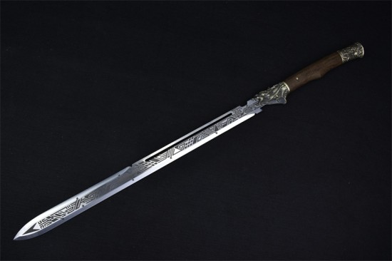 Longquan City Sword Handmade Forging Together Sword Film and Television Long Sword Defense Cold Weapon Tang Sword Crafts