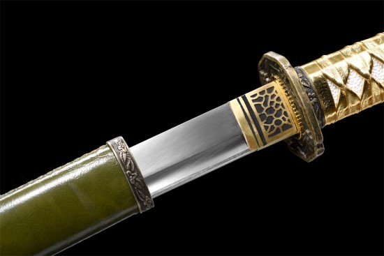 Foreign trade explosion spring steel forging single slot boutique long-style antique knife command knife collectible blade 376-432