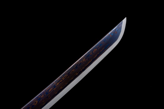 Longquan City Sword Hundred Refine Tattipure Forging Copper Basic Blue Japanese Research Sword Command Knife 376-432