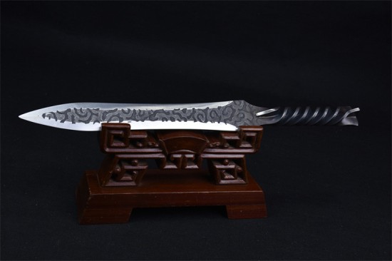 Longquan City Sword Handmade Forging Together Short Sword Film Television Han Sword Defense Cold Weapon Sword Craft