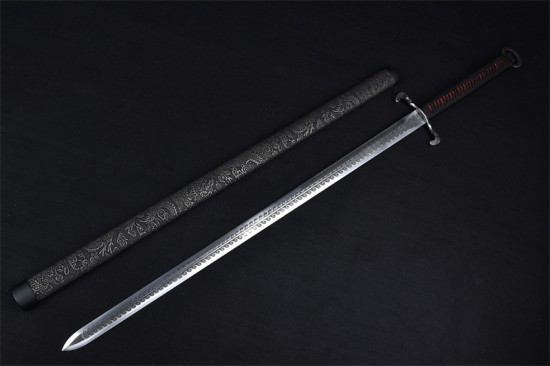 Longquan Sword Handmade Forging Stainless Steel Ring Sword Film and Television Long Sword Cold Weapon Samurai Sword Article
