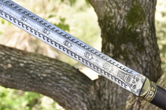 Longquan Han Sword - High Manganese Steel Display