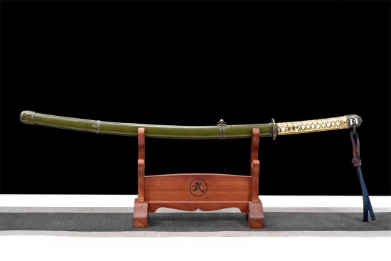 Foreign trade explosion spring steel forging single slot boutique long-style antique knife command knife collectible blade 376-432