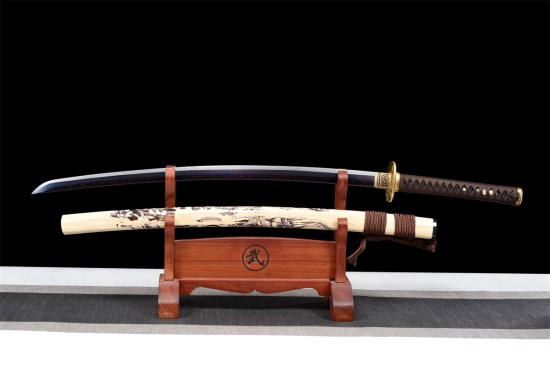 Longquan City Sword Hundred Refine Tattipure Forging Copper Basic Blue Japanese Research Sword Command Knife 376-432