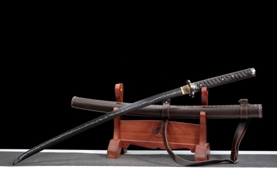 Longquan City Sword and Manganese Steel for Forging Black Back-back long-style Japanese-style imitation sword command knife collectible blade 376-432
