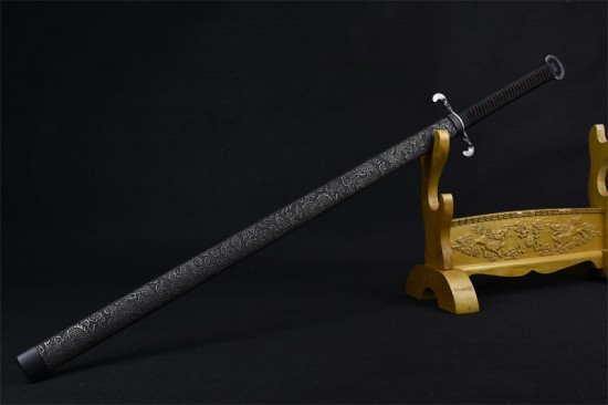 Longquan Sword Handmade Forging Stainless Steel Ring Sword Film and Television Long Sword Cold Weapon Samurai Sword Article