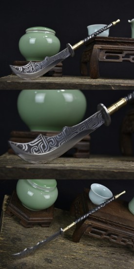 Longquan forging tea knife pure handmade tea needle ax steel Pu'er tea sword accessories accessories black tea collection