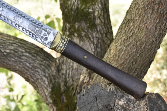 Longquan Han Sword - High Manganese Steel Display
