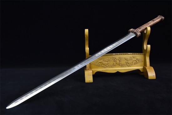 Douyin same Longquan sword handmade forging all -in -one wooden handle six sides Tang sword sword sword sword collectible blade