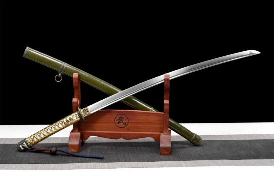 Foreign trade explosion spring steel forging single slot boutique long-style antique knife command knife collectible blade 376-432