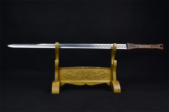 Douyin same Longquan sword handmade forging all -in -one wooden handle six sides Tang sword sword sword sword collectible blade