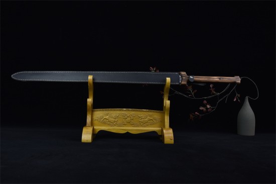 Douyin same Longquan sword handmade forging all -in -one wooden handle six sides Tang sword sword sword sword collectible blade
