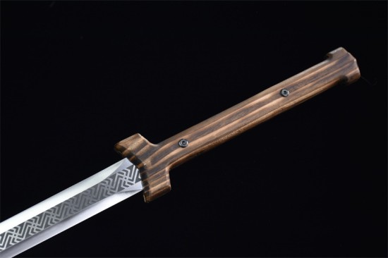 Douyin same Longquan sword handmade forging all -in -one wooden handle six sides Tang sword sword sword sword collectible blade