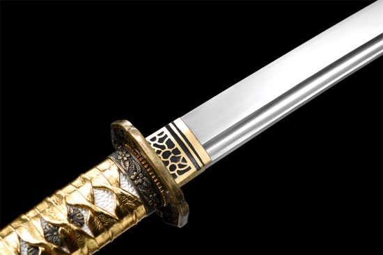 Foreign trade explosion spring steel forging single slot boutique long-style antique knife command knife collectible blade 376-432