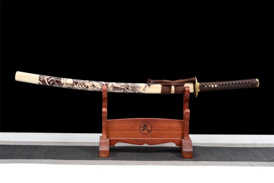 Longquan City Sword Hundred Refine Tattipure Forging Copper Basic Blue Japanese Research Sword Command Knife 376-432