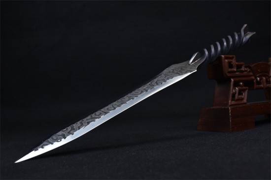 Longquan City Sword Handmade Forging Together Short Sword Film Television Han Sword Defense Cold Weapon Sword Craft