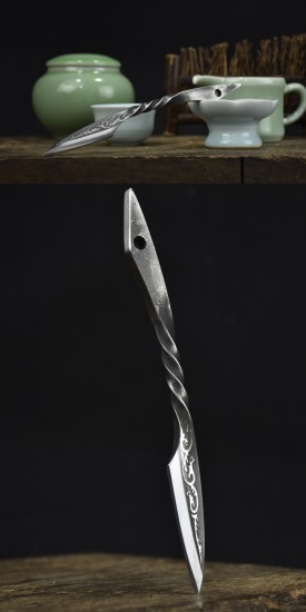 One -in -one Longquan Tea Knife Handmade Tea Knife Stainless Steel Pu'er Tea Knife Black Tea Knife Accessories Guma Tea Kung Fu Tea Steel